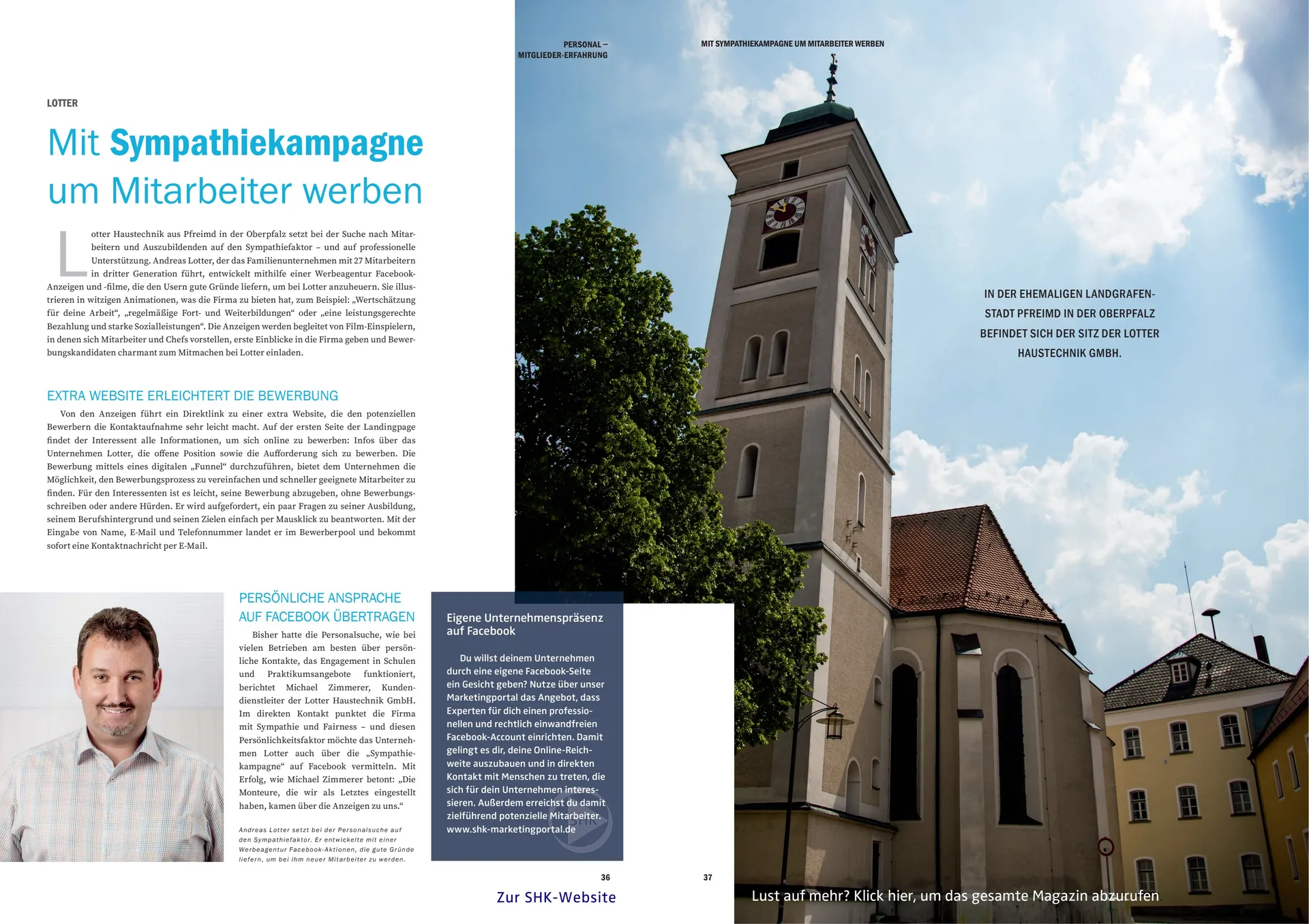 SHK-EG Magazin-Artikel über Haustechnik Lotter